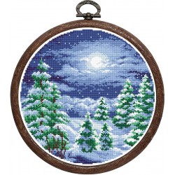 Рисунок - схема на ткани - "В зимнем лесу"