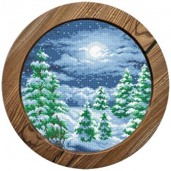 Рисунок - схема на ткани - "В зимнем лесу"