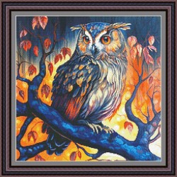 Рисунок - схема на ткани - "Филин"