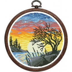 Рисунок - схема на ткани - "Остров на закате"