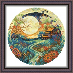 Рисунок - схема на ткани - "Тихое место"