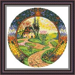 Рисунок - схема на ткани - "Дорога к дому"