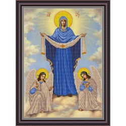 Рисунок - схема на ткани - Икона "Покров Пресвятой Богородицы"