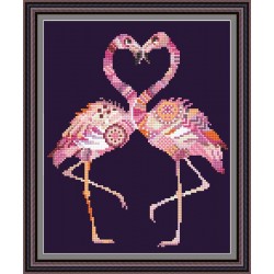 Рисунок - схема на ткани - Мандала "Фламинго"