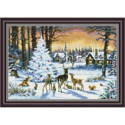 Рисунок - схема на ткани - "Рождественская ёлка"