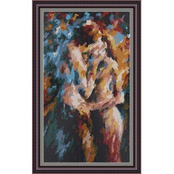 Рисунок - схема на ткани  - по картине Леонида Афремова "Близость"