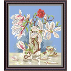 Рисунок - схема на ткани - "Магнолии"