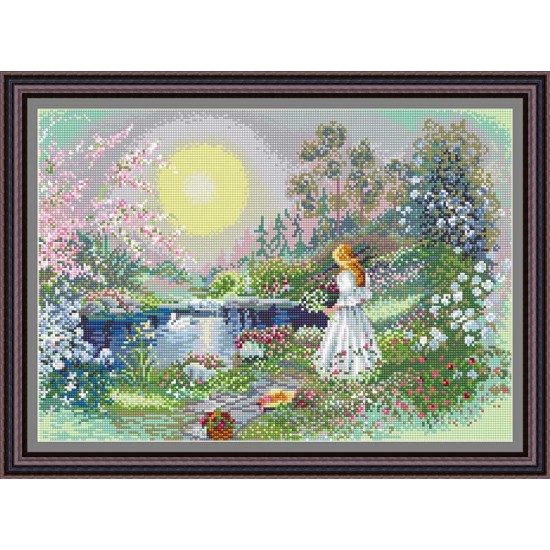 Рисунок - схема на ткани - "Тихая вода"