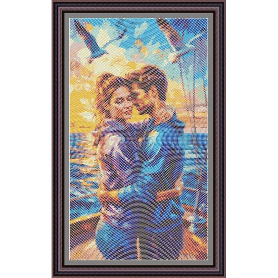 Рисунок - схема на ткани  - по картине Леонида Афремова "Признание"