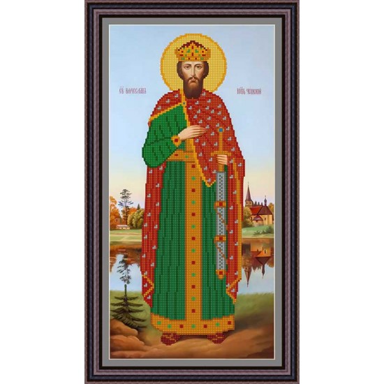 Рисунок - схема на ткани - Икона "Св. Вячеслав"