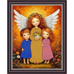 Рисунок - схема на ткани - "Мама - наш ангел"