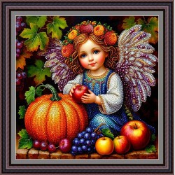 Рисунок - схема на ткани  - "Ангел изобилия и достатка" 