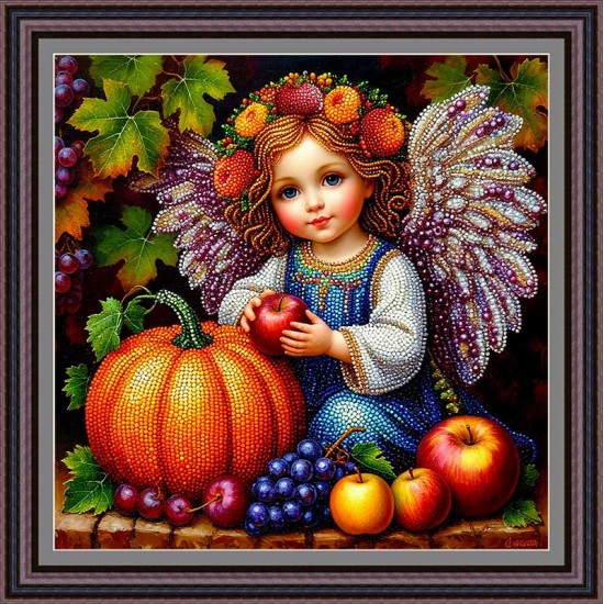 Рисунок - схема на ткани  - "Ангел изобилия и достатка" 