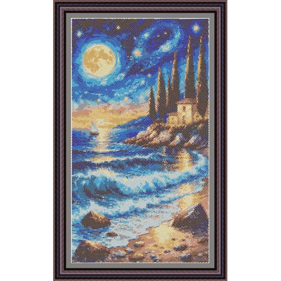 Рисунок - схема на ткани  "Лунная ночь"