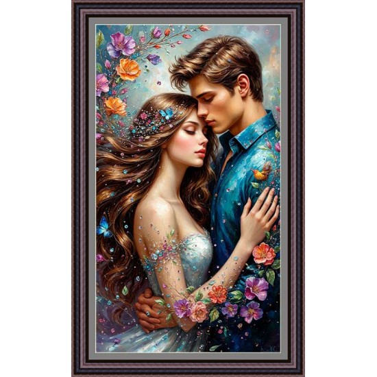 Рисунок - схема на ткани  для выкладки стразами - "Нежность" 