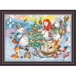 Рисунок - схема на ткани - "Дружная компания"