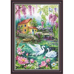Рисунок - схема на ткани - "Лебединое озеро"