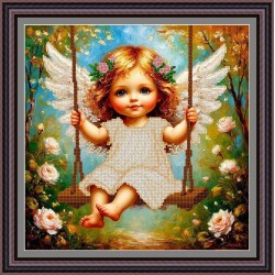 Рисунок - схема на ткани "Ангел на качелях"