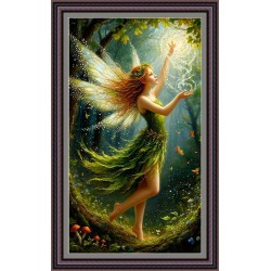 Рисунок - схема на ткани  для выкладки стразами - "Лесная фея" 