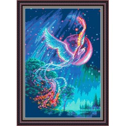 Рисунок - схема на ткани - "Парящий Феникс"