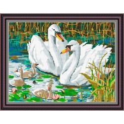 Рисунок - схема на ткани - "Лебеди"