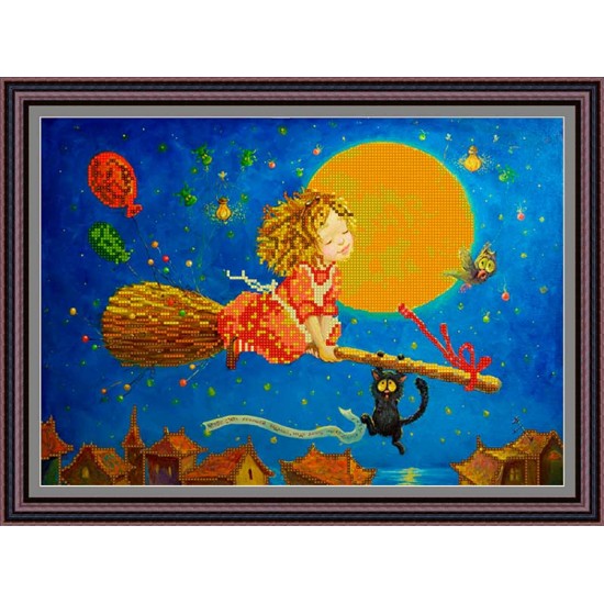 Рисунок - схема на ткани - "Маленькая ведьма" Рисунок - схема на ткани - "Маленькая ведьма"