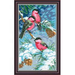 Рисунок - схема на ткани - "Зимний лес"