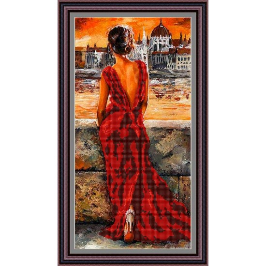 Рисунок - схема на ткани - по картине Имре Тота "Моя Венеция"